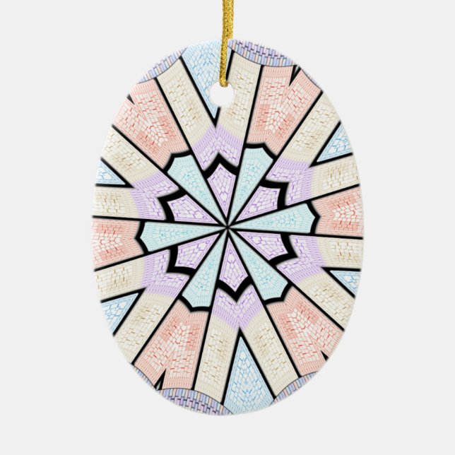 Adorno De Cerámica Hermosa impresión de arte geométrico suave y suave (Frente)