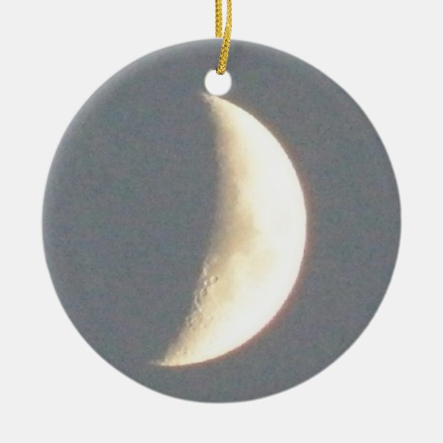 Adorno De Cerámica Hermosa luna creciente Waxing en el Personalizado  (Frente)