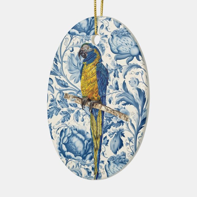 Adorno De Cerámica Hermosa Macaw Pintada A Mano (Izquierda)