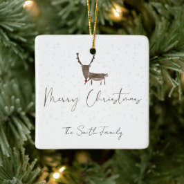 Adorno De Cerámica Hermosa magia de renos de las vacaciones cerámica