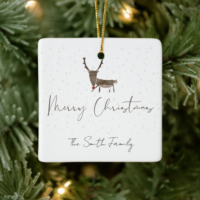 Adorno De Cerámica Hermosa magia de renos de las vacaciones cerámica  (Árbol)