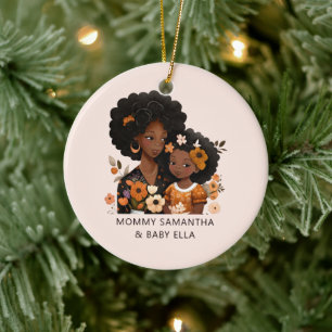 Adorno De Cerámica Hermosa mamá y hija negras (16)