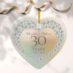 Adorno De Cerámica Hermosa Perla 30 Aniversario<br><div class="desc">Con una hermosa perla,  esta moda de 30 años boda puede ser personalizada con su información especial de aniversario de perlas en un fondo perla. Diseñado por Thisisnotme©</div>