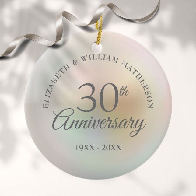 Adorno De Cerámica Hermosa Perla 30 Aniversario (Beautiful Pearl 30th Anniversary Ceramic Ornament)