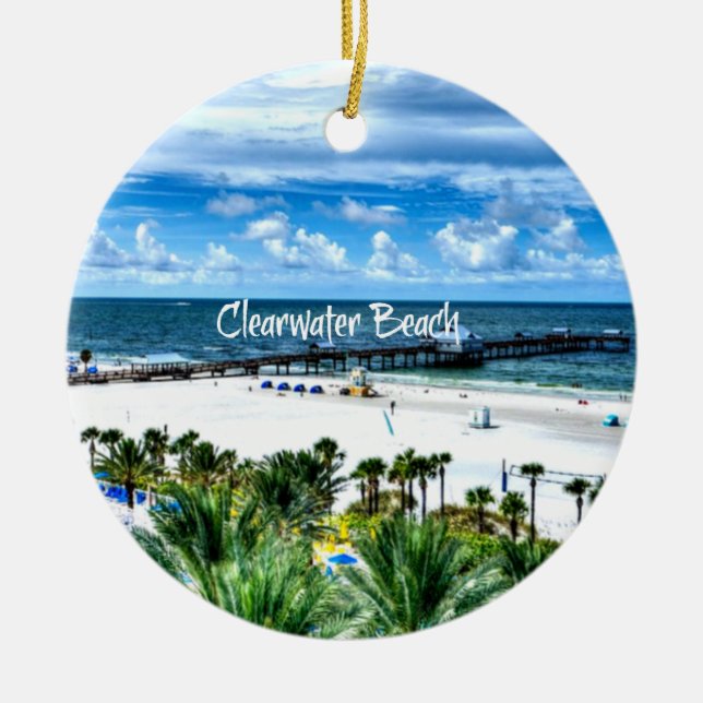 Adorno De Cerámica Hermosa playa de Clearwater Beach, Florida (Frente)