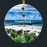 Adorno De Cerámica Hermosa playa de Clearwater Beach, Florida<br><div class="desc">Clearwater Beach,  Florida... sol,  vacaciones,  diversión,  palmeras y una playa de arena</div>