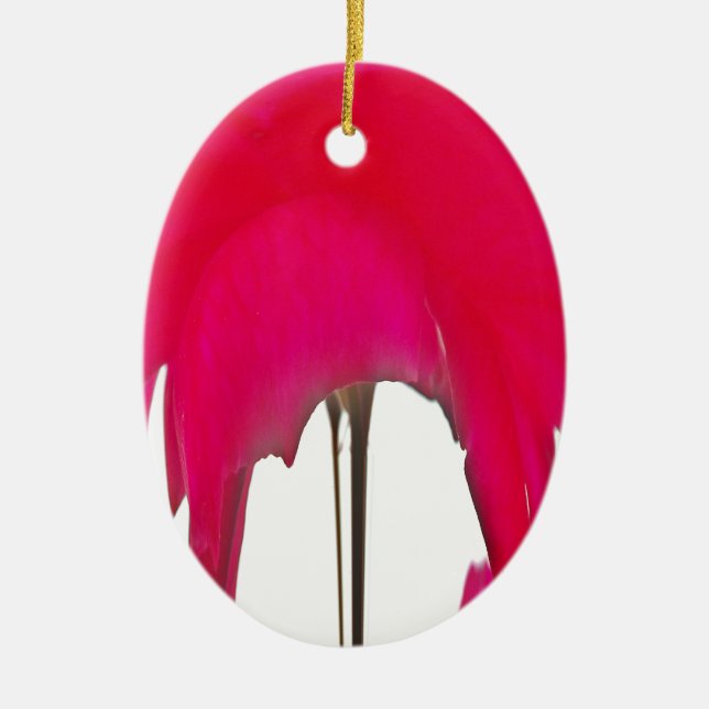 Adorno De Cerámica Hermosa rosa roja asombrosa bajo el cielo blanco (Frente)