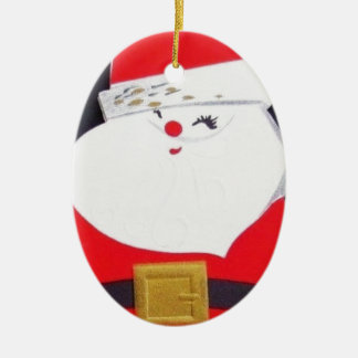Adorno De Cerámica Hermosa Santa Navidad de época