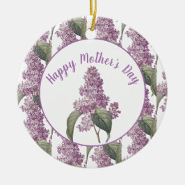 Adorno De Cerámica Hermosas flores de lila Día de la Madre