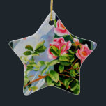 Adorno De Cerámica Hermosas rosas rojas rojas blancas color agua flor<br><div class="desc">rosas rosas rosas contra una valla blanca de piquetes en las encantadoras acuarelas,  pintura original de acuarela,  perfecta para cualquier decoración o evento. - personalizable y diseño transferible.</div>