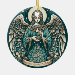 Adorno De Cerámica Hermoso Ángel Debajo de las estrellas