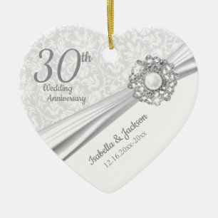 Adorno De Cerámica Hermoso aniversario de Pearl Jewel 30