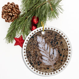 Adorno De Cerámica Hermoso árbol de arte de hoja floral de Mocha
