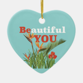 Adorno De Cerámica Hermoso Be You Monograma Naranja Garden Floral