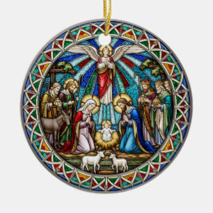 Adorno De Cerámica Hermoso Belén Sagrada Familia Ángel