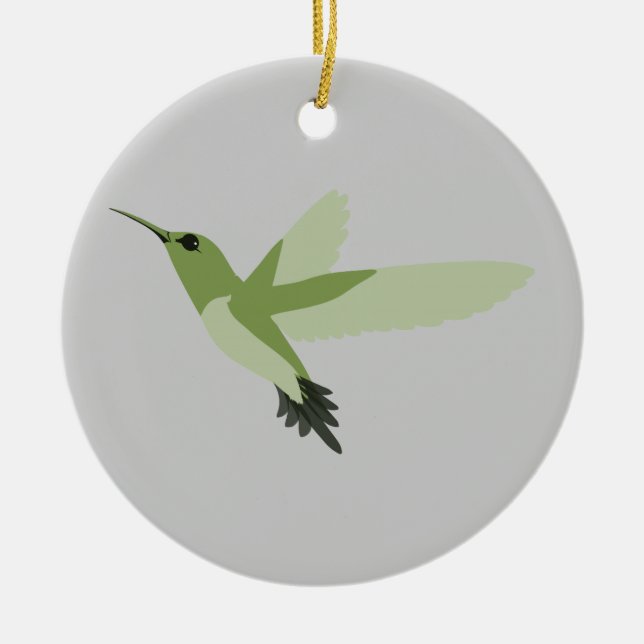 Adorno De Cerámica Hermoso Colibrí Verde (Frente)