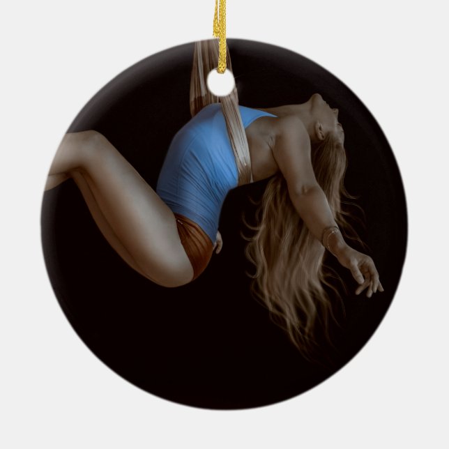 Adorno De Cerámica Hermoso ejecutor de seda aérea suspendido (Atrás)