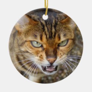 Adorno De Cerámica Hermoso gato bengalí