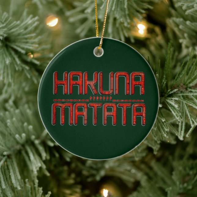 Adorno De Cerámica Hermoso Grabado en relieve asombroso Rojo Hakuna M (Árbol)