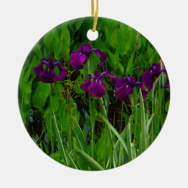 Adorno De Cerámica Hermoso Iris Morado (Frente)