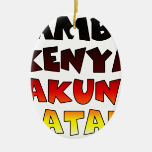 Adorno De Cerámica Hermoso Jambo Kenya Hakuna Matata Agradable Arte