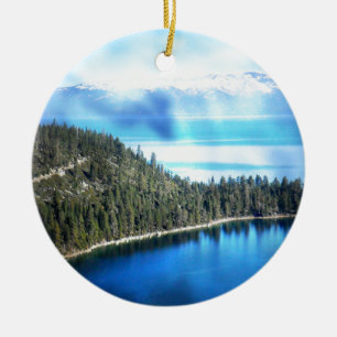 ADORNO DE CERÁMICA HERMOSO LAGO TAHOE
