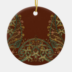 Adorno De Cerámica Hermoso Nouveau floral con lirio