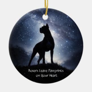 Adorno De Cerámica Hermoso perro boxeador Navidad 