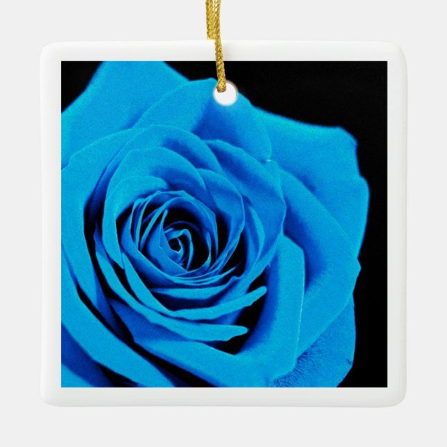 Adorno De Cerámica Hermoso rosa azul para Navidad (Anverso)