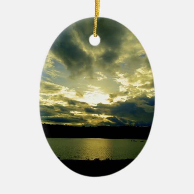 Adorno De Cerámica Hermoso Sunset Escenario Paisaje Fotográfico Arte (Frente)