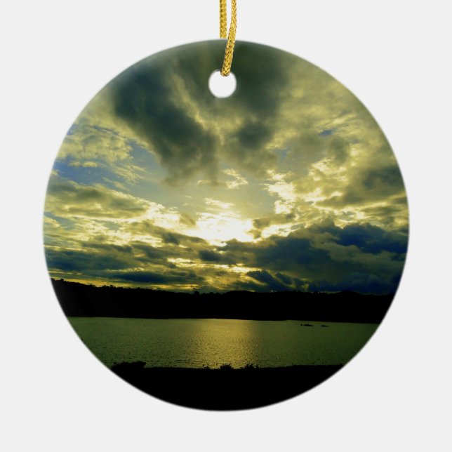 Adorno De Cerámica Hermoso Sunset Escenario Paisaje Fotográfico Arte (Frente)
