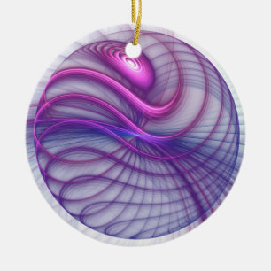 Adorno De Cerámica Hermoso Swing Moderno Resumen Arte Fractal Rosa