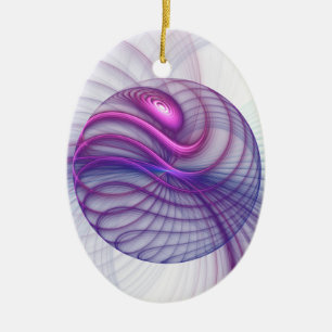 Adorno De Cerámica Hermoso Swing Moderno Resumen Arte Fractal Rosa