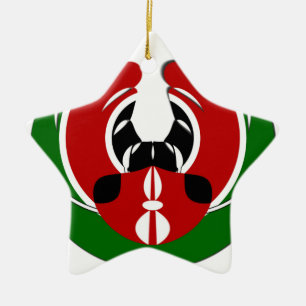 Adorno De Cerámica Hermoso tapiz keniano: mariposa de bandera keniana
