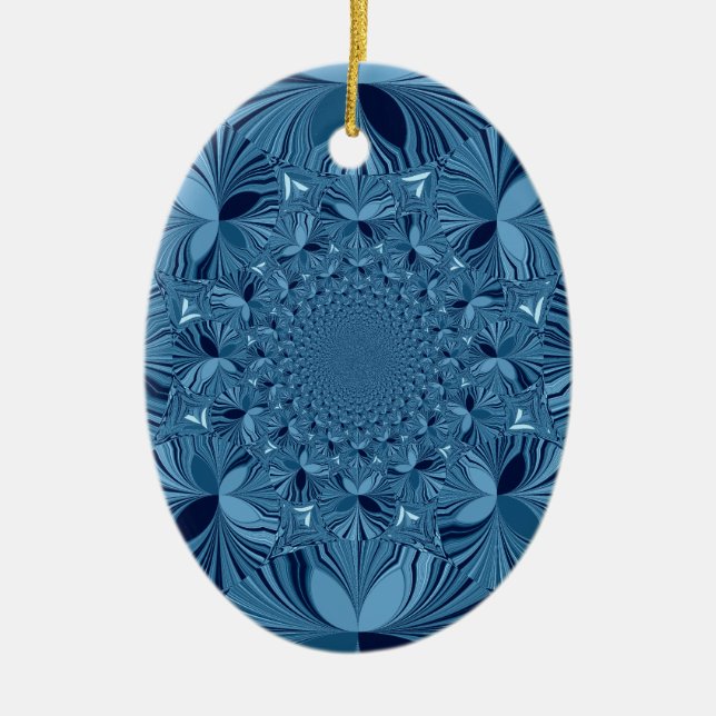 Adorno De Cerámica Hermoso y encantador arte azul kaleidoscopo irland (Frente)