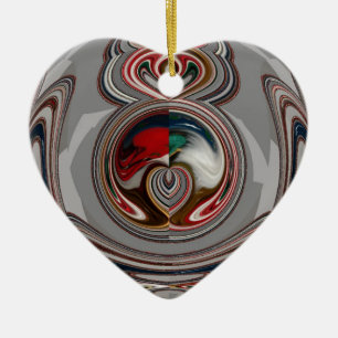 Adorno De Cerámica Hermosos Navidades Corazón de colores de temporada