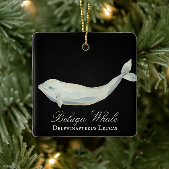 Adorno De Cerámica Hermosos Navidades de ballena de Beluga (Árbol)