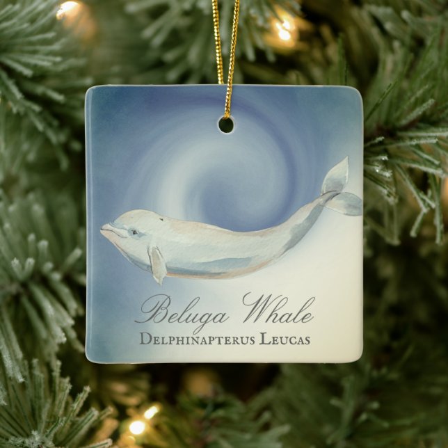 Adorno De Cerámica Hermosos Navidades de ballena de Beluga (Árbol)