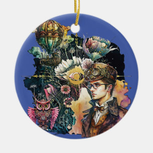 Adorno De Cerámica Héroe de Steampunk - Un Collage
