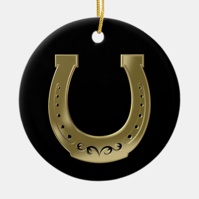 Adorno De Cerámica Herradura dorada (Frente)