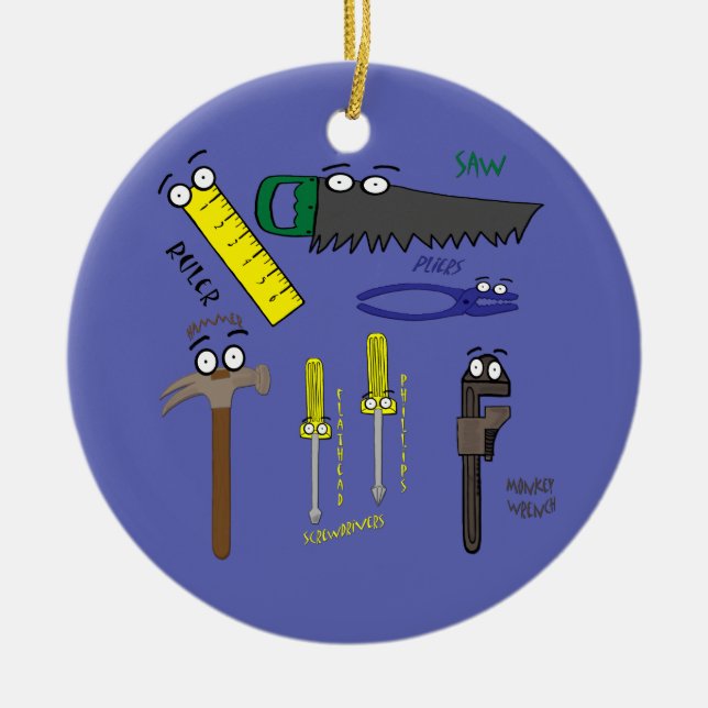 Adorno De Cerámica Herramientas de carpintero Arte Personalizado capr (Frente)