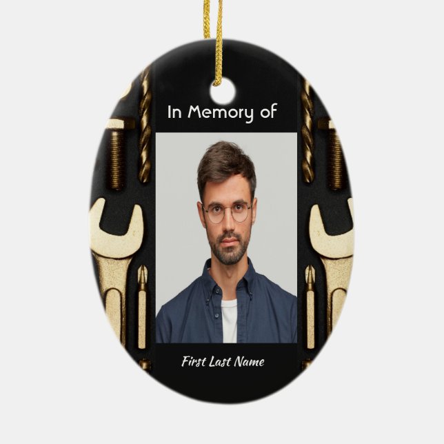 Adorno De Cerámica Herramientas mecánicas de oraciones fotográficas c (Atrás)