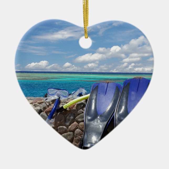 Adorno De Cerámica herramientas que bucean (Frente)