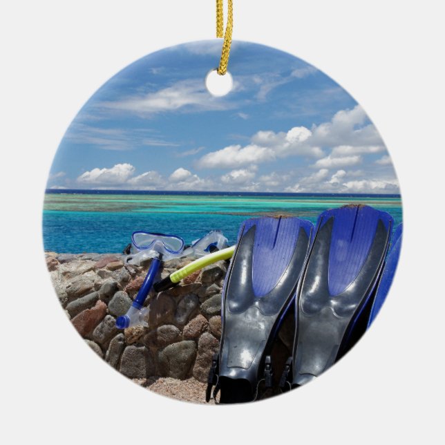 Adorno De Cerámica herramientas que bucean (Frente)