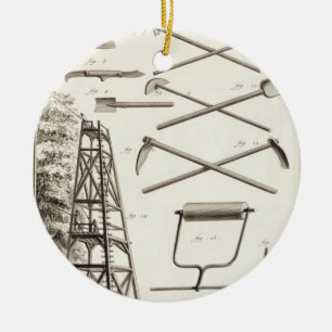 Adorno De Cerámica Herramientas que cultivan un huerto y una