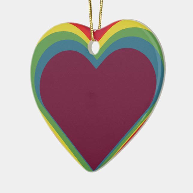 Adorno De Cerámica Herz ♥ Heart – Rainbow Colors – Regenbogenfarben (Izquierda)