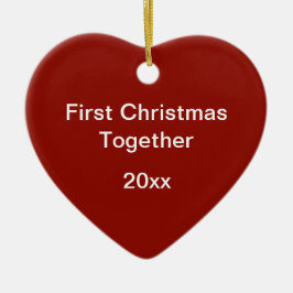 Adorno De Cerámica Hexagones anidados rojos Primera Navidad en forma