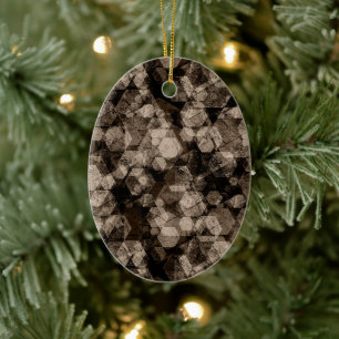 Adorno De Cerámica Hexagones marrones.