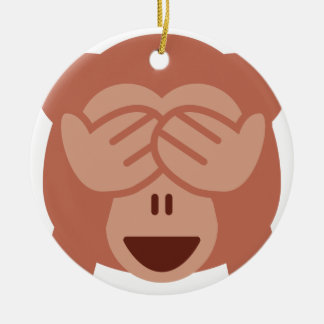 Adorno De Cerámica Hide and seek Emoji Monkey