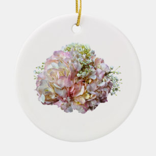 Adorno De Cerámica Hidrangea rosa pálida con aliento para el bebé